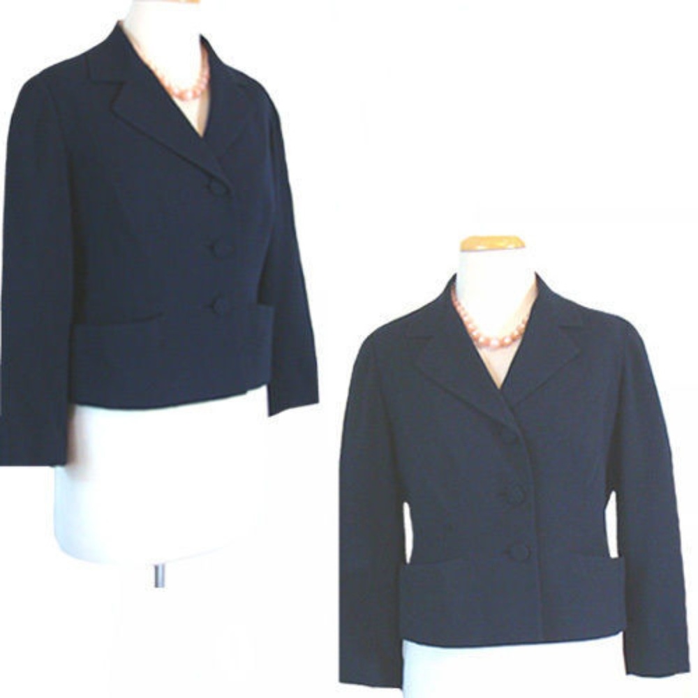 Gabardine Jacket 1950s Vintage Boxy